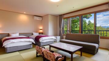 Kamar Quadruple, Bebas Asap Rokok, tepi danau (Japanese Western style) | Brankas, kedap suara, Wi-Fi gratis, dan seprai linen