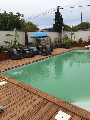 Piscine extérieure, piscine chauffée