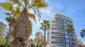 A multi-story hotel with balconies, palm trees, and a clear blue sky. - Rocamar by Interhome (Calpe/Calp)