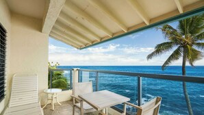 Outdoor dining - Captivating Ocean Front Condo Living-Poipu Shores (POIPU)