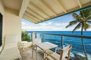 Outdoor dining - Captivating Ocean Front Condo Living-Poipu Shores (POIPU)