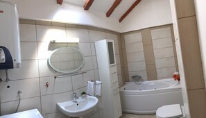 Gratis toiletartikelen, een haardroger, handdoeken, toiletpapier