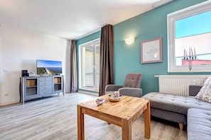 Apartment, Balkon (Ostseeglueck) | Wohnzimmer