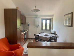 Fridge, oven, stovetop, cookware/dishes/utensils