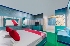 Desk, free WiFi, bed sheets