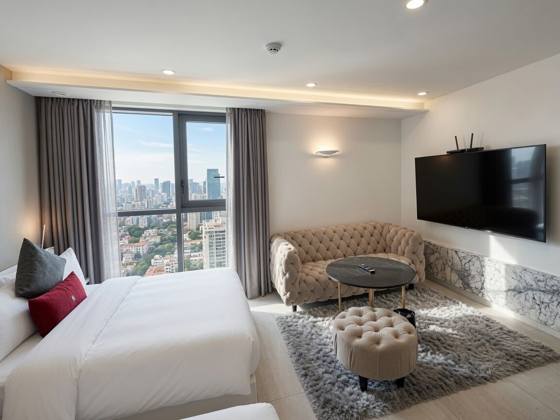 Royal Suite (Breakfast & Ice Americano included) | Hypo-allergenic bedding, down duvets, blackout curtains, soundproofing