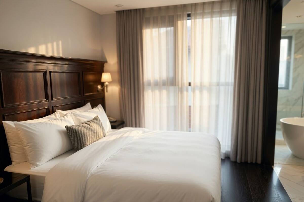 Deluxe Double Room (Breakfast & Ice Americano included) | Hypo-allergenic bedding available, down comforters, blackout drapes