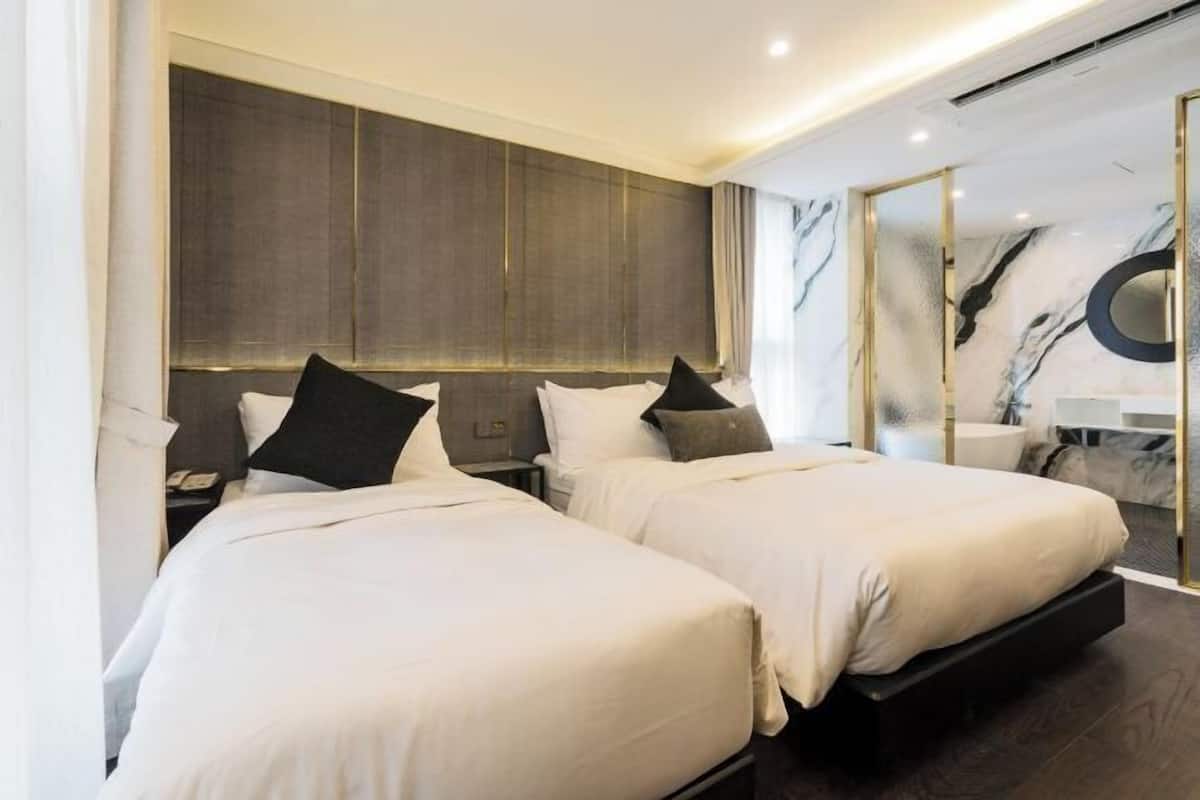 Down duvets, blackout curtains, soundproofing, iron/ironing board
