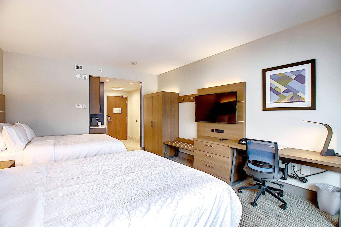 standard room, 2 queen beds | 1 bedroom, desk, laptop workspace, soundproofing