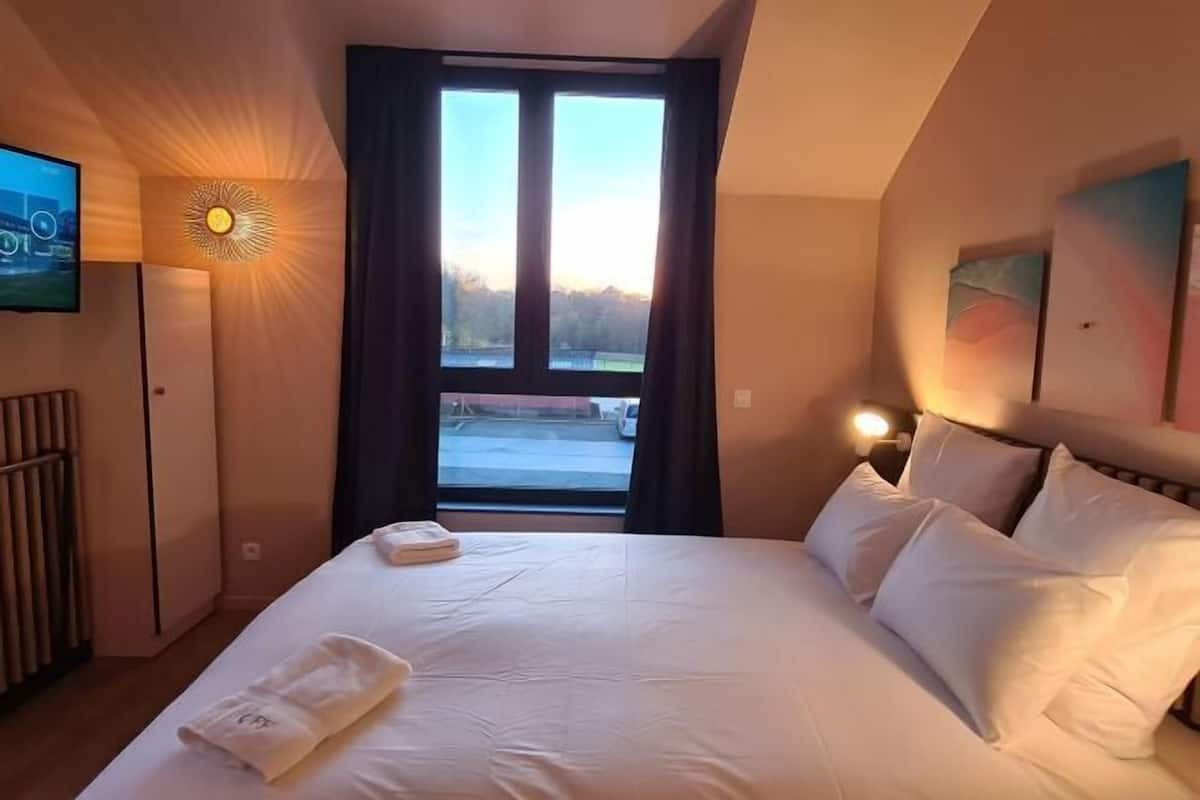 1 habitación y ropa de cama de alta calidad