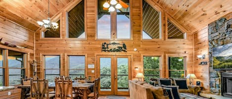 Cabin, 3 Bedrooms | Living area | 30-inch TV with cable channels