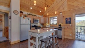 Cabin, Multiple Beds, Hot Tub, Mountain View | Private kitchen | Coffee/tea maker, fridge, microwave, stovetop