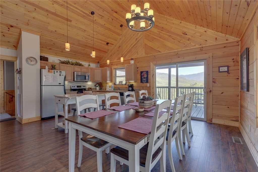 Cabin, Multiple Beds, Hot Tub, Mountain View | Private kitchen | Fridge, microwave, stovetop, dishwasher