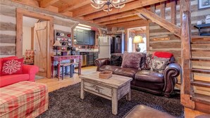 Cabin, Multiple Beds, Hot Tub | Living room - Blessed Beyond Measure, 2 Bedrooms, Hot Tub, Wifi, Pool Table, Sleeps 7 (Gatlinburg)