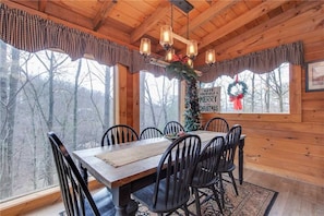 Cabin, Multiple Beds, Hot Tub | Private kitchen | Fridge, microwave, stovetop, dishwasher