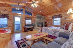 Cabin, 1 King Bed, Hot Tub, Mountain View