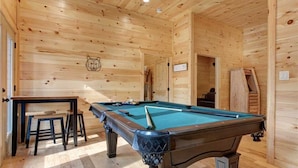 Cabin, Multiple Beds, Hot Tub, Mountain View | Game room