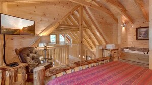 Ferienhütte, 1 King-Bett und Schlafsofa, Whirlpool, Bergblick | 1 Schlafzimmer, kostenloses WLAN