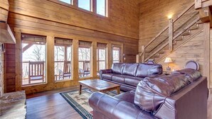 Cabin, Multiple Beds, Hot Tub, Mountain View | Living room - Lasting Impressions, 3 Bedroom, Hot Tub, Fireplace, Pets, Wifi, Sleeps 12 (Gatlinburg)