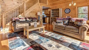 Cabin, Multiple Beds, Hot Tub, Mountain View | Living room - Timeless Mountain View, 3 Bedrooms, Pool Access, Hot Tub, Arcade, Sleeps 10 (Gatlinburg)