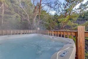 Cabin, Multiple Beds, Hot Tub, Pool View | Spa