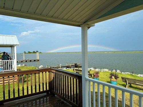(Fishing from dock) Boat Launch, Seafood Market & Bait-tackle shop next door....