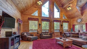 Cabin, Multiple Beds, Hot Tub | Living room - Longwalker Lodge, 3 Bedrooms, Hot Tub, Game Room, Sleeps 9 (Sevierville)