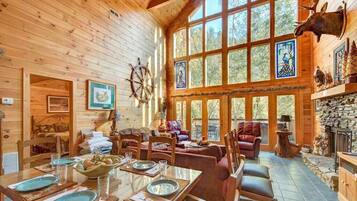 Cabin, Multiple Beds, Hot Tub, Mountain View | Private kitchen | Fridge, microwave, stovetop, dishwasher