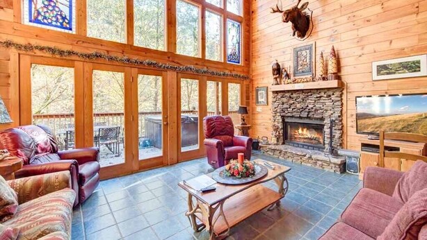 Cabin, Multiple Beds, Hot Tub, Mountain View | View from room