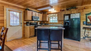 Cabin, Multiple Beds, Private Pool, Mountain View | Private kitchen | Coffee/tea maker, fridge, microwave, stovetop - Simple Elegance, 6 Bedrooms, Hot Tub, Theater Room, Arcade, Wifi, Sleeps 18 (Sevierville)
