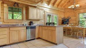 Cabin, Multiple Beds, Hot Tub | Private kitchen | Coffee/tea maker, fridge, microwave, stovetop - Topsy, 5 Bedrooms, Hot Tub, Fireplace, Pool Access, Game Room, Sleeps 10 (Sevierville)