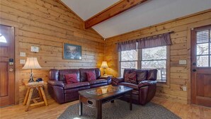 Ferienhütte, 1 King-Bett, Whirlpool | Wohnzimmer