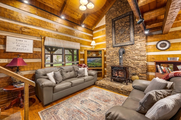 Smart TV, fireplace, Netflix, DVD player