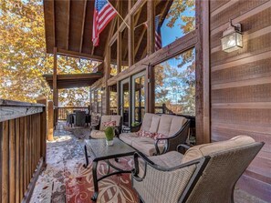 Cabin, Multiple Beds, Hot Tub, Mountain View | Balcony - Sunset Lodge, 3 Bedrooms, Hot Tub, Fireplace (Sevierville)