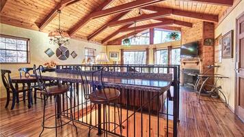 Cabin, Multiple Beds, Hot Tub | Private kitchen | Fridge, microwave, stovetop, dishwasher