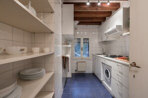 Apartment, 1 Bedroom, 2 Bathrooms, Garden View | Private kitchen | Fridge, microwave, dishwasher, coffee/tea maker