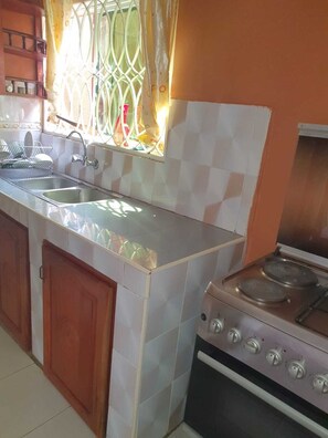 Fridge, microwave, oven