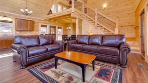 Cabin, Multiple Beds, Hot Tub, Mountain View | Living room | 42-inch TV with cable channels, fireplace - Back to Nature, 2 Bedroom, Fireplace, Hot Tub, Wifi, Pet Friendly, Sleeps 6 (Gatlinburg)