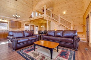 Cabin, Multiple Beds, Hot Tub, Mountain View | Living room - Back to Nature, 2 Bedroom, Fireplace, Hot Tub, Wifi, Pet Friendly, Sleeps 6 (Gatlinburg)