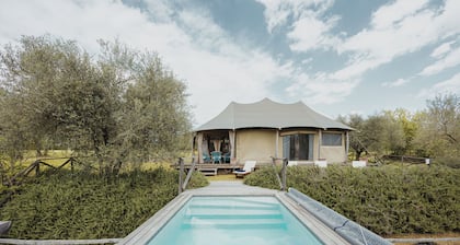 Luxury Tent Experience into Tuscany Olives Grooves Hill