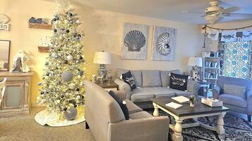 Smart TV, books, stereo