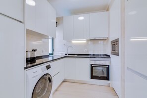 Fridge, microwave, oven, electric kettle