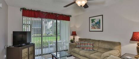 Fernseher, DVD-Player, Tischtennisplatte