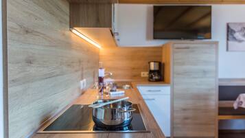 Kühlschrank, Mikrowelle, Herdplatte, Geschirrspüler