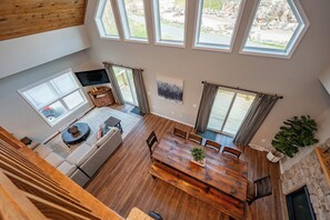 Smart TV, fireplace, video games, books