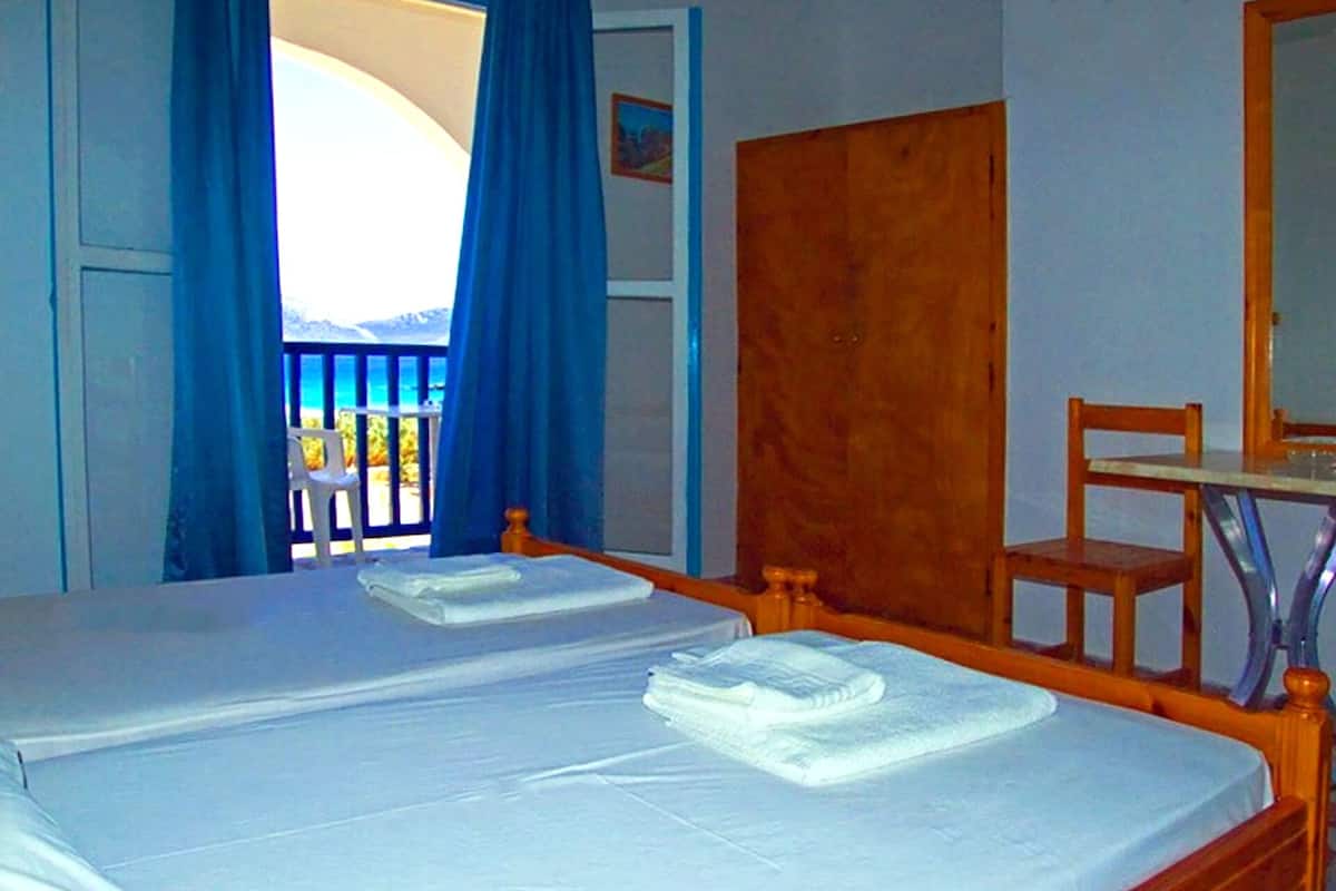 Desk, free WiFi, bed sheets