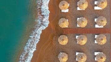 Free beach cabanas, sun loungers, beach umbrellas, beach towels