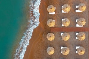 Free beach cabanas, sun loungers, beach umbrellas, beach towels