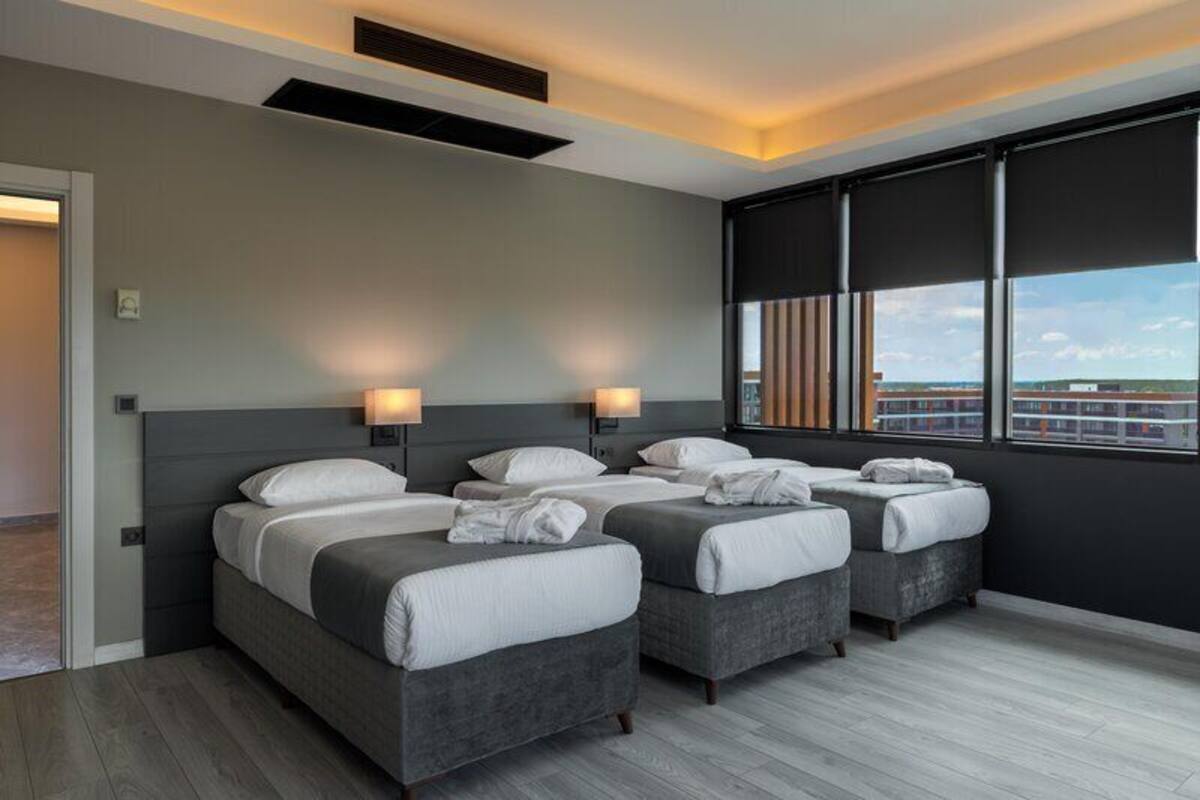 Executive Suite | Premium bedding, minibar, in-room safe, laptop workspace