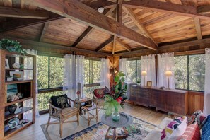 House, 1 Bedroom | Living room | Smart TV, DVD player - Peace Of Paradise 1 Bedroom Cabin by RedAwning (Keaau)